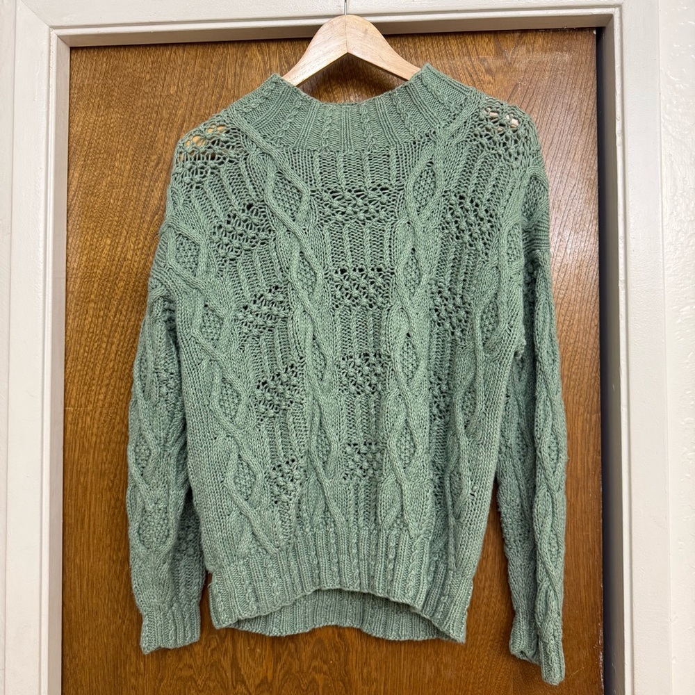 Vintage 90s Hunt Club Chunky Knit Sweater green Women’s Size L, cottagecore